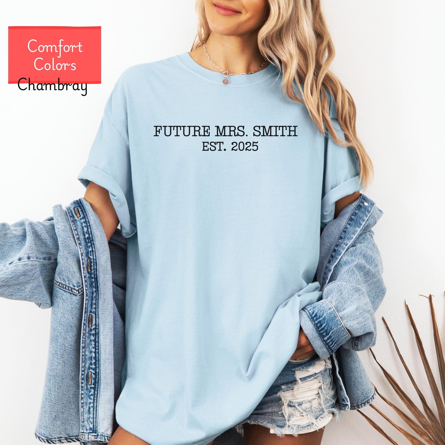 Personalized Comfort Colors bride shirt, custom future mrs tshirt, bride to be tshirt, bridal party shirt, engagement party gift for bride