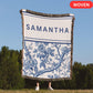 Toile De Jouy Woven Blanket, Custom Tapestry Blanket gift for friend, blanket gift for mom, floral blanket with name, woven throw blanket