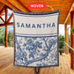 Toile De Jouy Woven Blanket, Custom Tapestry Blanket gift for friend, blanket gift for mom, floral blanket with name, woven throw blanket