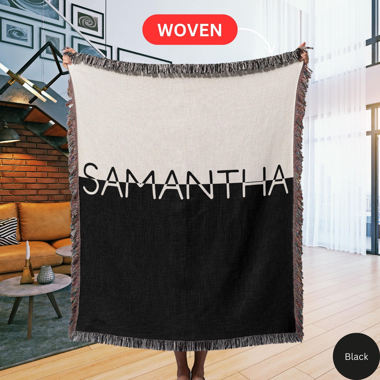 Woven throw blanket custom, personalized throw blanket bed, blanket tapestry, custom birthday gift, throw blanket couch, blanket with name