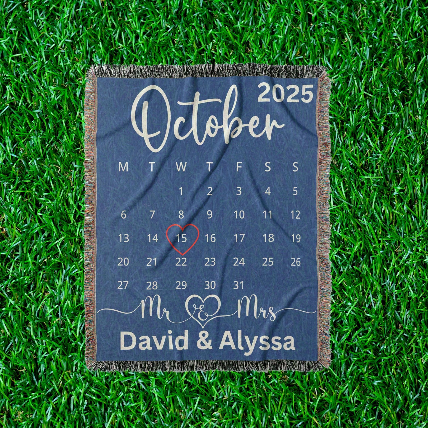 Mr mrs woven blanket, custom wedding gift for bride, married calendar gift, personalized wedding  Keepsake, Mr & Mrs blanket, bridal shower