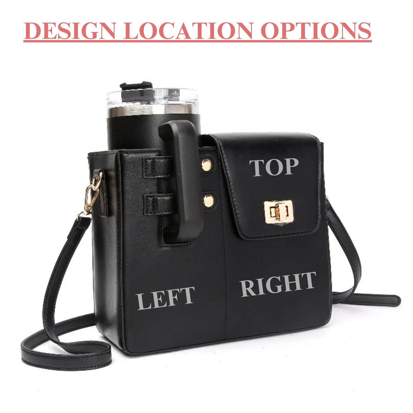 Custom monogram tumbler bag, personalized laser engraved crossbody tumbler purse, tumbler holder with name initial, tumbler accessories gift