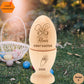 Wooden Egg Custom, Personalized Easter Bunny Ears wood egg, Engraved Wooden Egg, Easter egg hunt, Baby's First Easter Gift Basket Filler