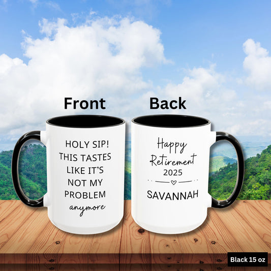 Personalized retirement mug, Funny Retirement mug, Custom Retirement Gift For Boss,  Co Worker happy retirement gift, Officially Retired Cup