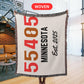 Custom new address blanket, homeowner woven blanket, personalized blanket for new zipcode, housewarming gift, realtor closing gift tapestry