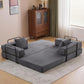 Convertible Sleeper Sofa, Comfortable Floor Sofa Bed, Corduroy Couch Bed, Living room Furniture with Washable Covers, Versatile Couch