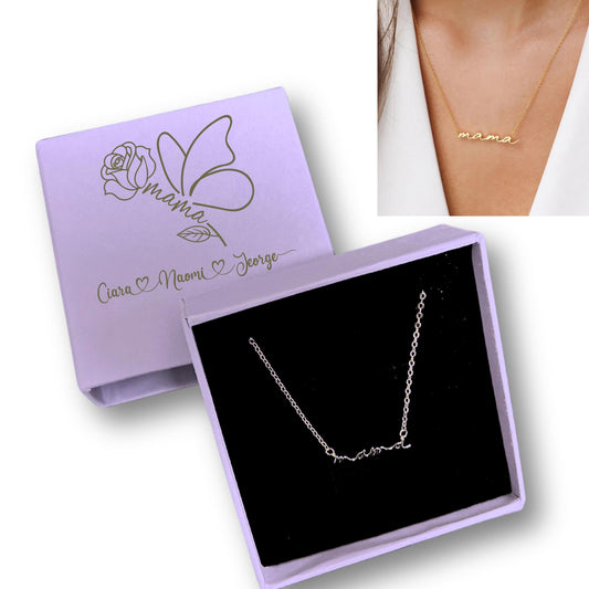 Mama necklace with personalized jewelry box, pendant gift for mom, necklace for mom, birthday gift for mom, bonus mom necklace