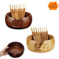 Custom Wooden Yarn Bowl, Personalized  Knitting Bowl with 8pcs Hooks, Crochet Accessories Yarn Holder, Dispenser Bowls Knitters & Crocheters