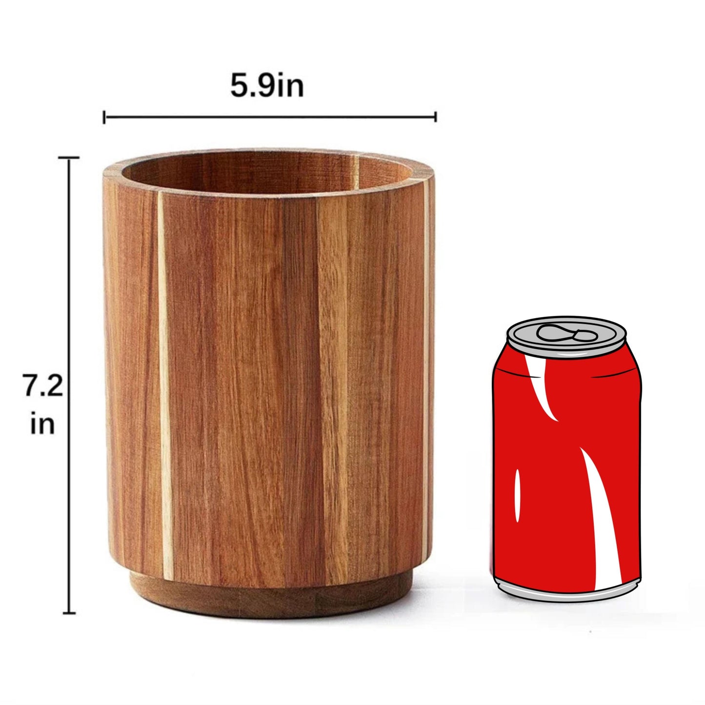 Custom Wooden Utensils Holder, Personalized Rotating Kitchen Utensil Container, Housewarming gift, Acacia Wood Kitchen Decor Organizer