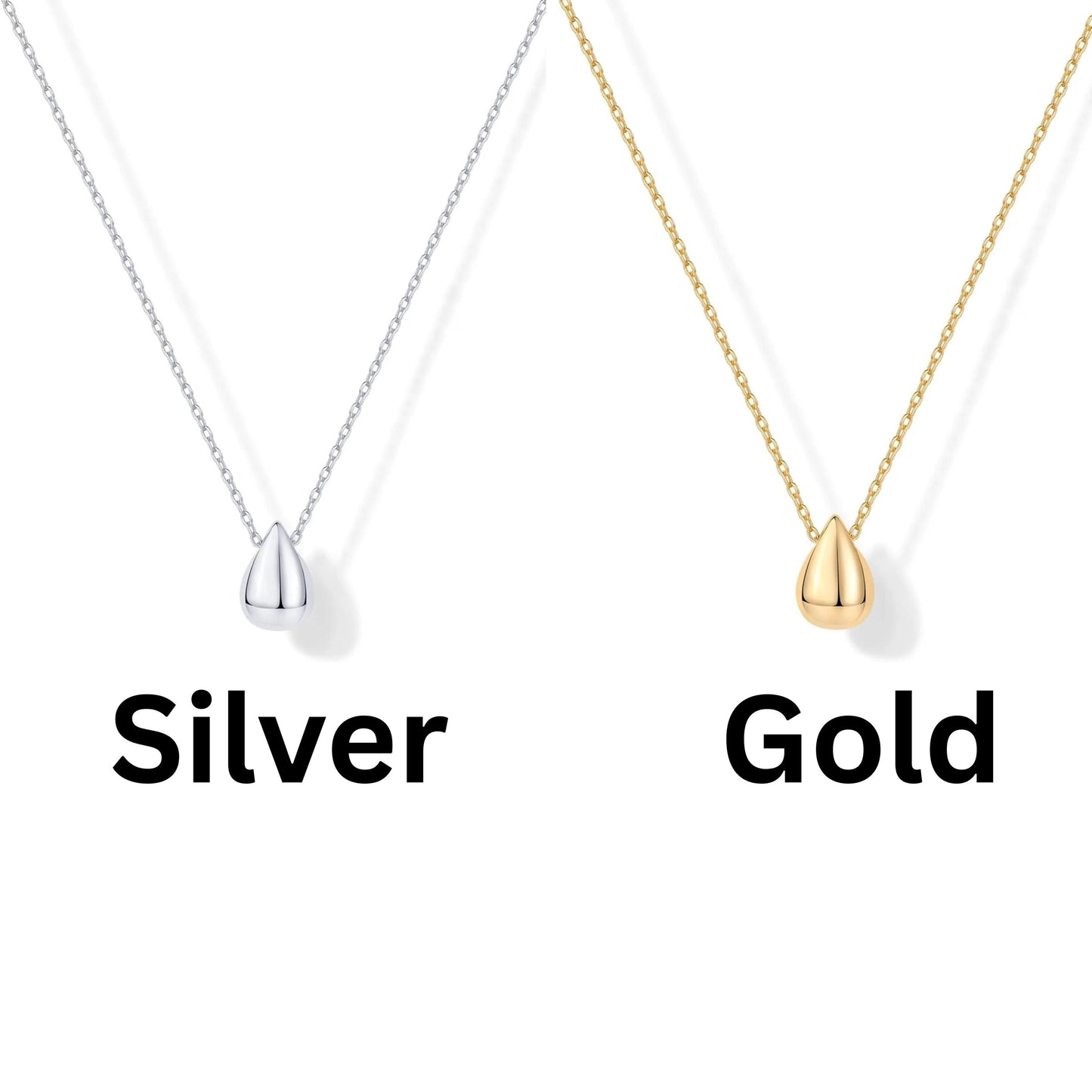 Custom name 14K Gold Plated Pear Necklace, Personalized Jewelry Box, Tear Pendant Necklace for Women, Mothers Day Gift for mom,birthday gift