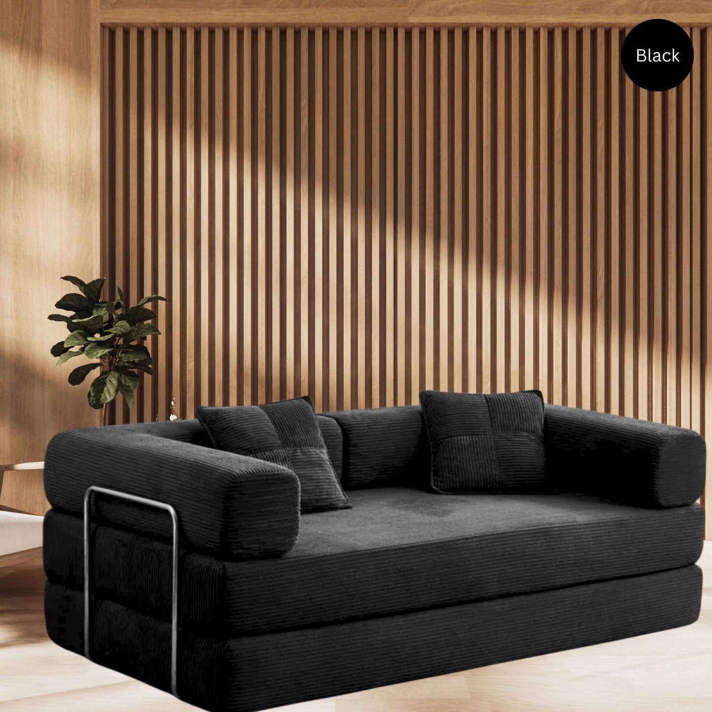 Convertible Sleeper Sofa, Comfortable Floor Sofa Bed, Corduroy Couch Bed, Living room Furniture with Washable Covers, Versatile Couch
