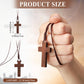 Custom Walnut Wood Cross Necklace, Personalize Engraved Christian Jewelry GiftBox, Wooden Cross Pendant for Women and Men, Confirmation Gift