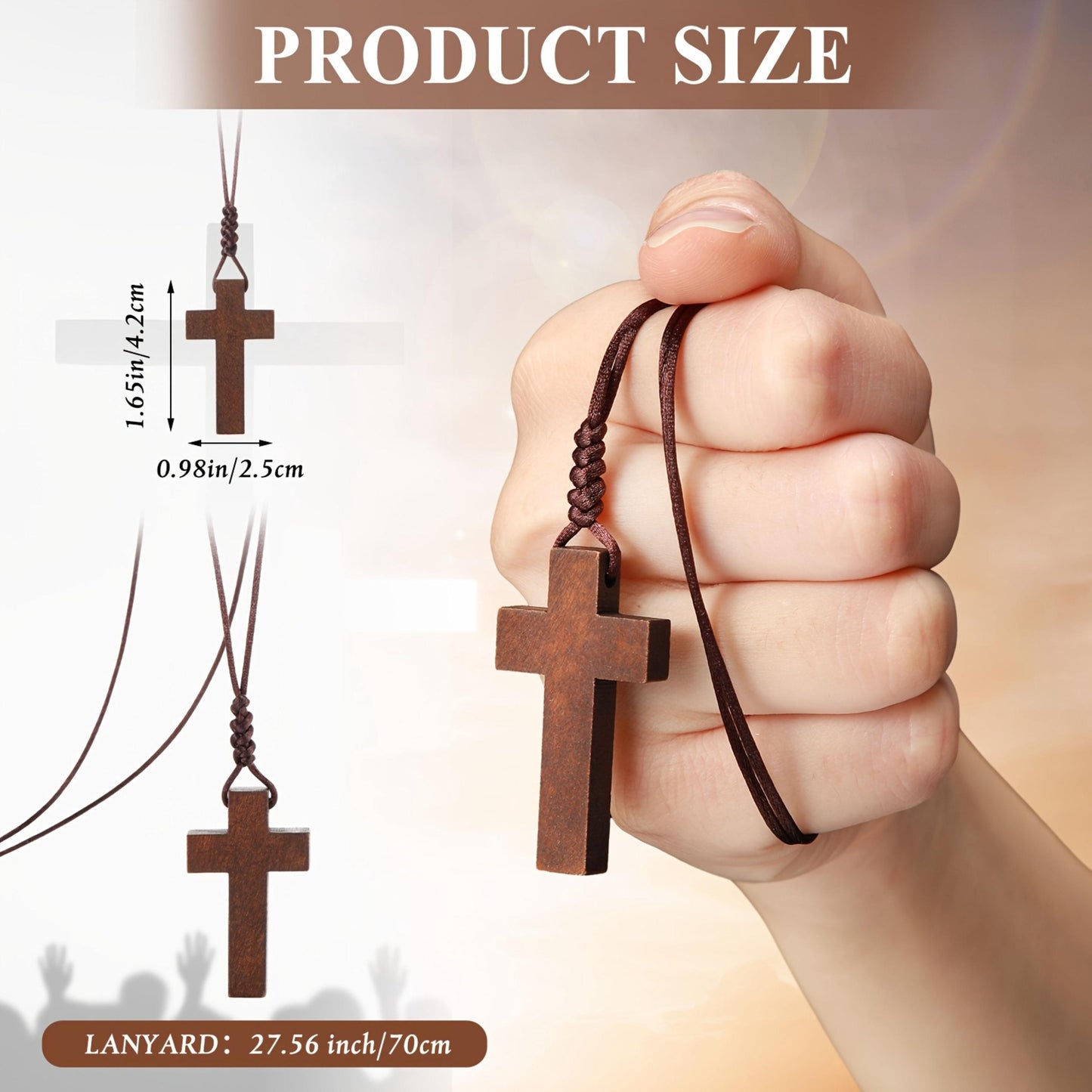 Custom Walnut Wood Cross Necklace, Personalize Engraved Christian Jewelry GiftBox, Wooden Cross Pendant for Women and Men, Confirmation Gift