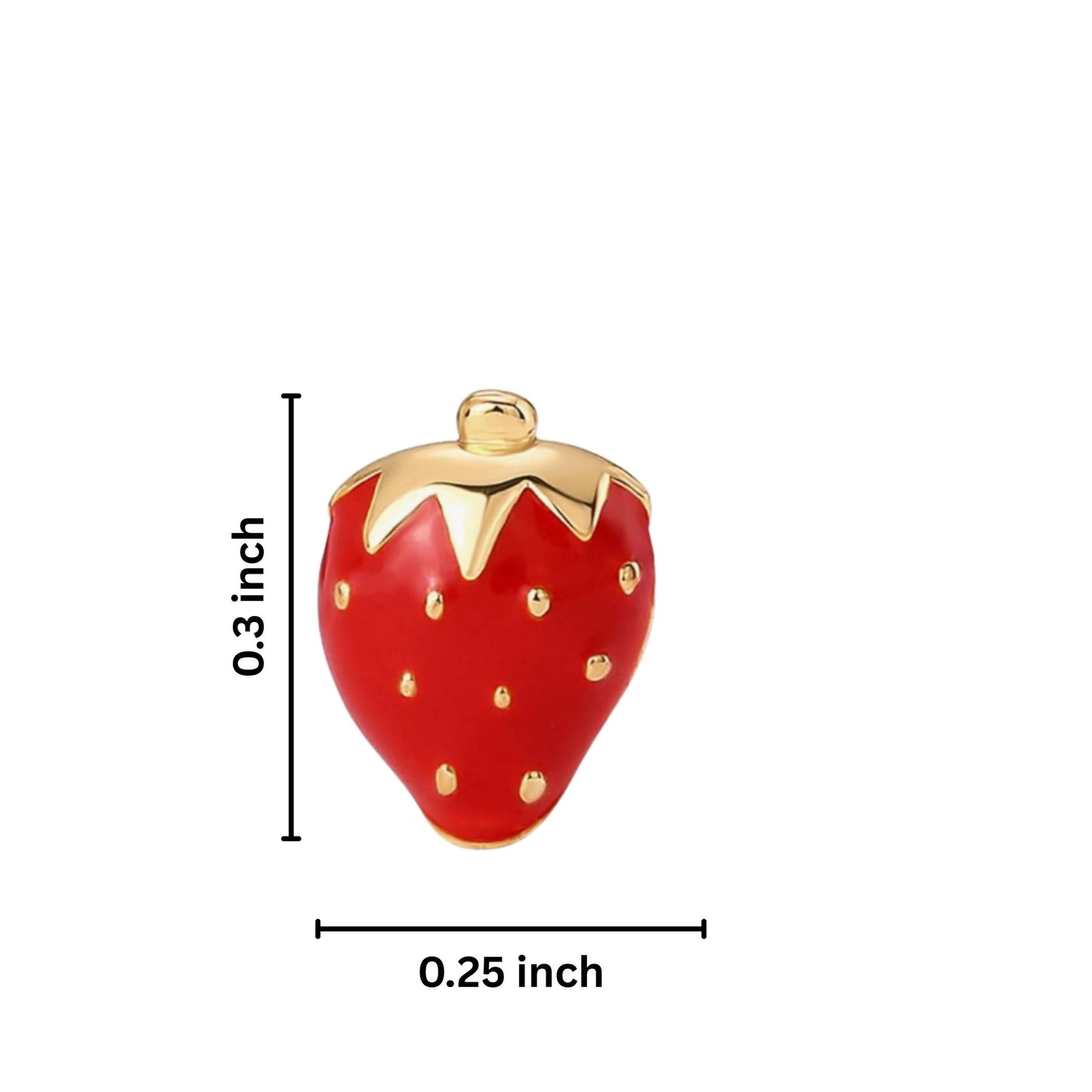 Personalized Strawberry Stud Earrings for Women, Gold Plated Fruit Earrings,Personalized Jewelry Box, Dainty minimalist studs, gift for her