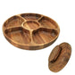 Personalized Rotating Lazy Susan Serving Tray, Custom Acacia Wood Dessert Organizer, Appetizer Platter, Chips and Dip Hosting Gift New Home