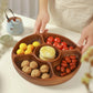 Personalized Rotating Lazy Susan Serving Tray, Custom Acacia Wood Dessert Organizer, Appetizer Platter, Chips and Dip Hosting Gift New Home
