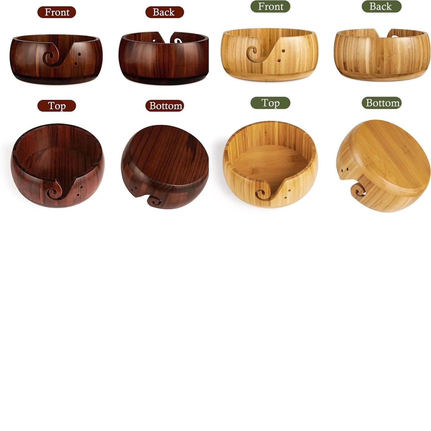 Custom Wooden Yarn Bowl, Personalized  Knitting Bowl with 8pcs Hooks, Crochet Accessories Yarn Holder, Dispenser Bowls Knitters & Crocheters