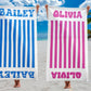 Custom Beach Towel, Personalized Striped Beach Towel, Camp Bachelorette Party Gift, Pool Party Towels, Bridesmaid Girls Trip Vacation Gift