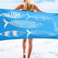 Personalized Beach Towel, Sardines Towel, Bachelorette Party Gift, Custom Pool Party Towels, Bridesmaid Girls Trip Vacation Gift, Fish towel