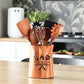 Custom Utensils Holder, Personalized Wooden Kitchen Utensil Crock, Housewarming gift, Acacia Wood Kitchen Decor Organizer