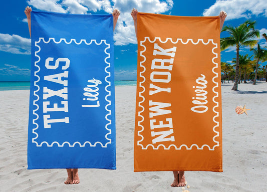Personalized Beach Towel, College Beach Towel, Bachelorette Party Gift, Custom Pool Party Towels, Girls Trip Vacation Gift, Bridesmaid towel