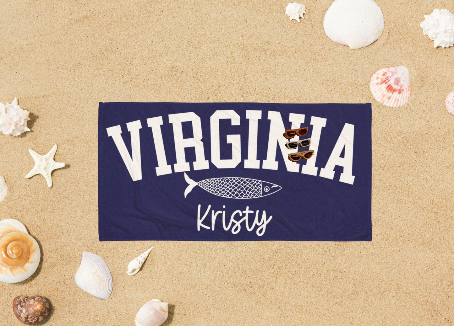 Custom Name Beach Towel, Sardines College Beach Towel, Bachelorette Party Gift, Bridesmaids Pool Party Towels, Girls Trip Vacation Gift