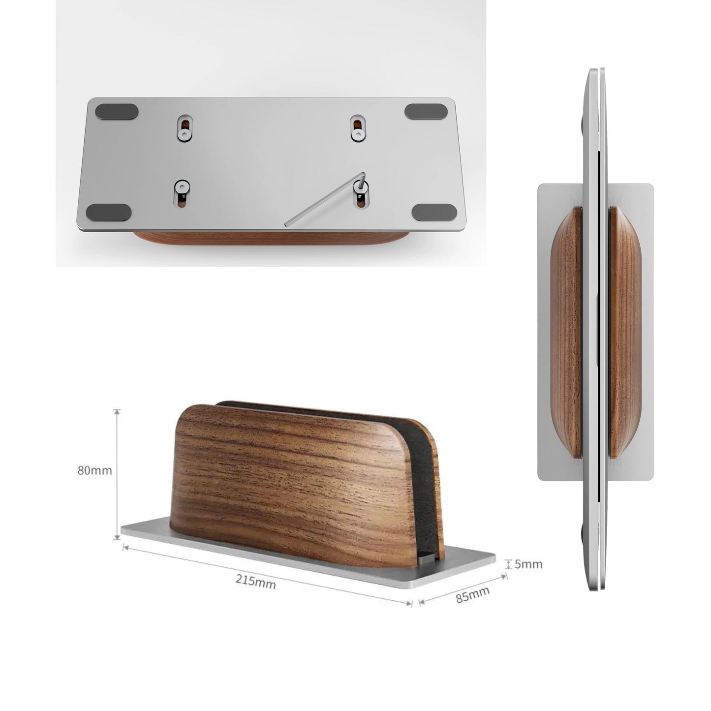 Custom Vertical Laptop Stand for Desk, Wooden Laptop Stand, Office personalized gifts, Laptop Dock, Father's Day Gift Boss, Desk Accessories