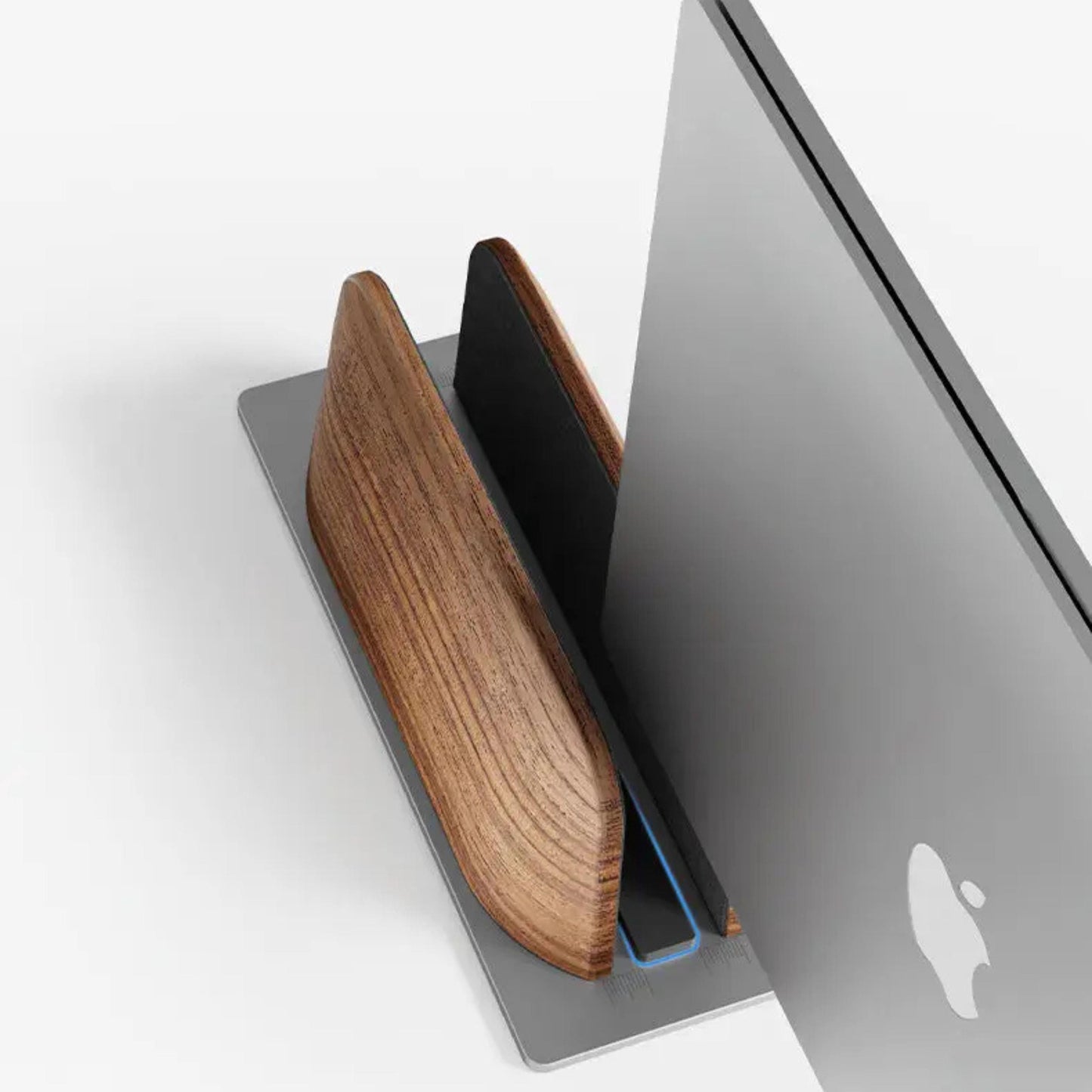 Custom Vertical Laptop Stand for Desk, Wooden Laptop Stand, Office personalized gifts, Laptop Dock, Father's Day Gift Boss, Desk Accessories