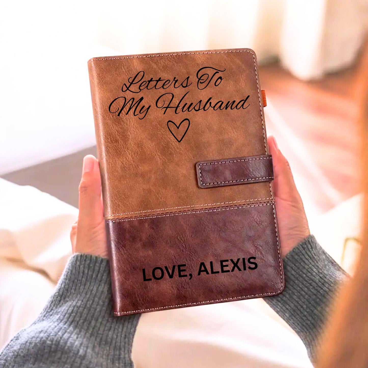 Custom Leather Journal for Husband, Letters to my Husband Journal, Personalized Leather Notebook for Him, Fathers Day Gift for Dad from Wife