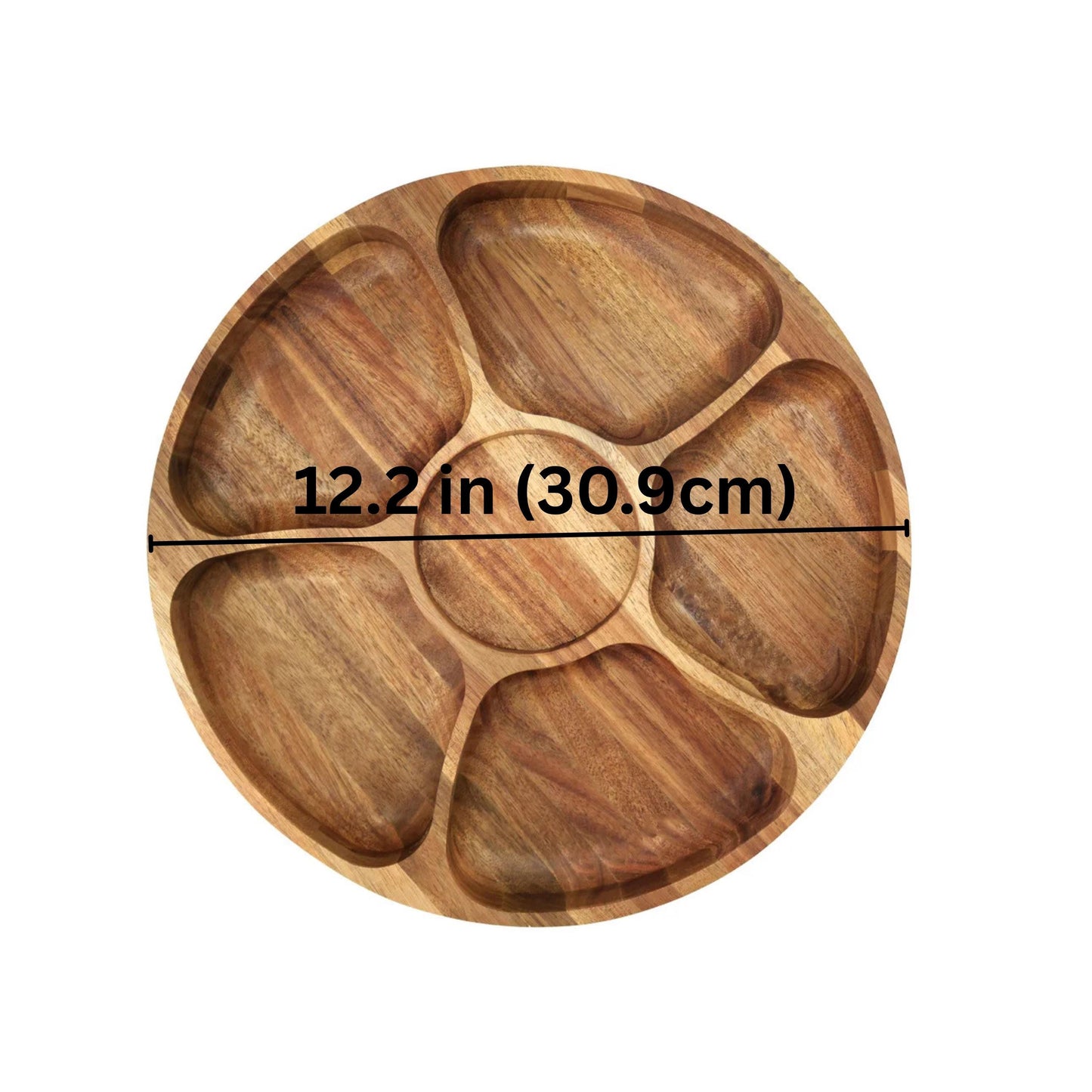 Personalized Rotating Lazy Susan Serving Tray, Custom Acacia Wood Dessert Organizer, Appetizer Platter, Chips and Dip Hosting Gift New Home