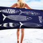 Personalized Beach Towel, Sardines Towel, Bachelorette Party Gift, Custom Pool Party Towels, Bridesmaid Girls Trip Vacation Gift, Fish towel