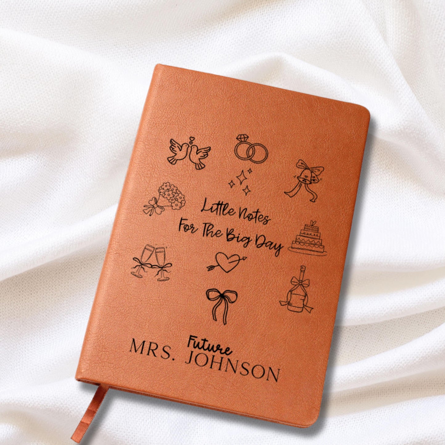 Custom Leather Journal for Bride, Personalized Future Mrs Journal, Wedding Planning Leather Notebook, Wedding Keepsake, Engagement Gift
