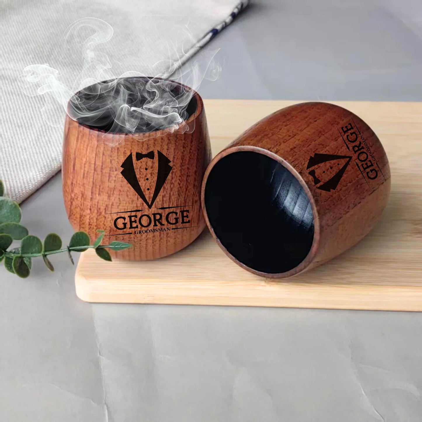 Personalized Groomsmen Gift, Charred Wooden Bourbon Drinking Glass, Whiskey Glass, Groomsmen Proposal, Best Man Wedding Gift