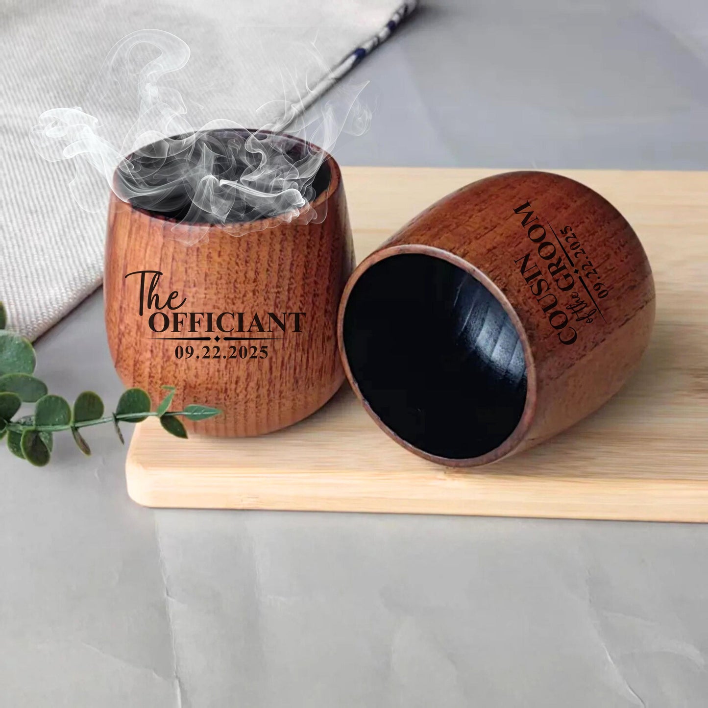 Personalized Father of the Groom Gift, Charred Wooden Bourbon Drinking Glass, Whiskey Glass, Wedding Gift for Dad, Officiant Gift, His Gift