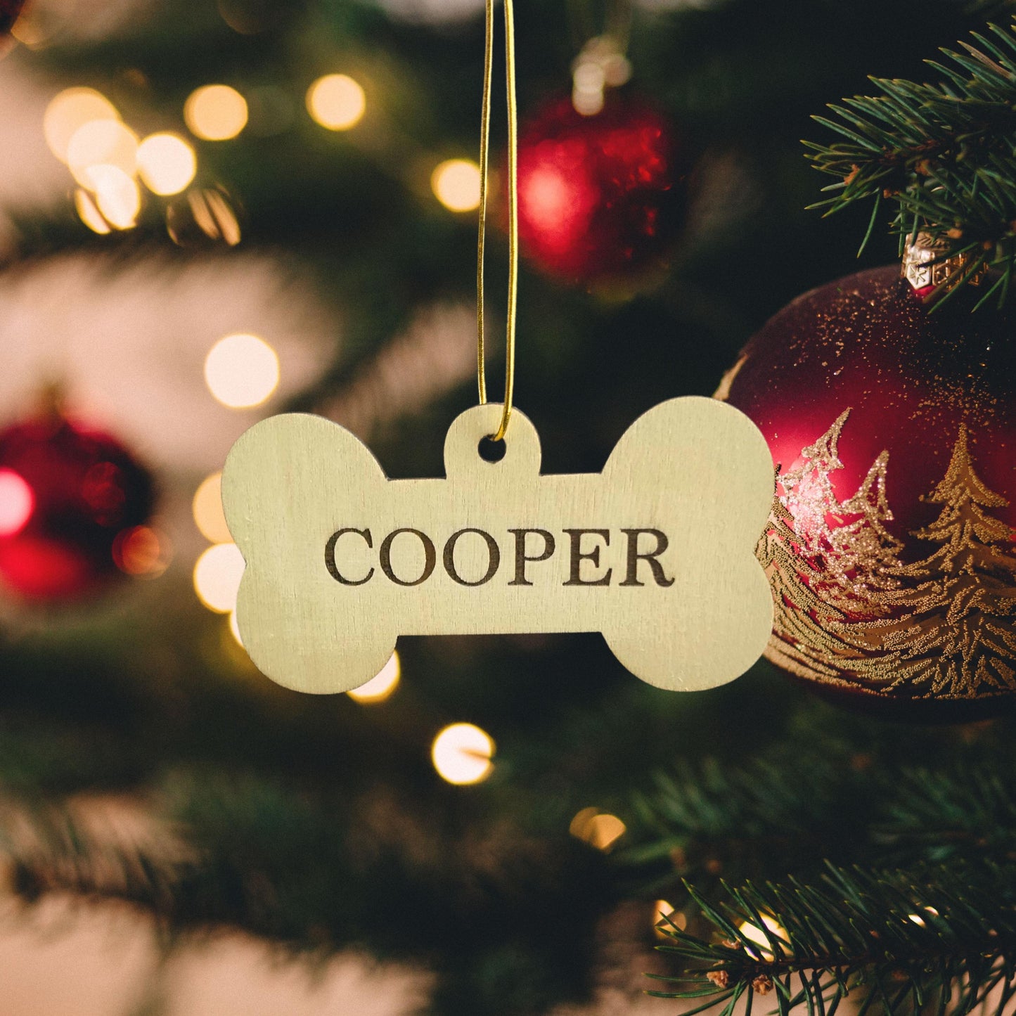 Personalized Wooden Dog Paw Ornament, Custom Pet Name Christmas Ornament, Memorial Dog Ornament, Gift for Dog Lover, Puppys First Christmas