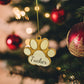 Personalized Wooden Dog Paw Ornament, Custom Pet Name Christmas Ornament, Memorial Dog Ornament, Gift for Dog Lover, Puppys First Christmas