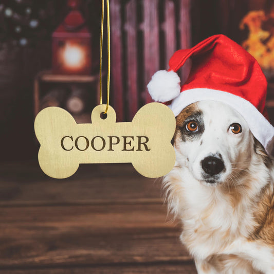 Personalized Wooden Dog Paw Ornament, Custom Pet Name Christmas Ornament, Memorial Dog Ornament, Gift for Dog Lover, Puppys First Christmas