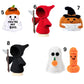 Custom Halloween Emotional Support Crochet Ghost, Spooky Cute Ghost with Personalized Wooden Stand, Spooky Holiday Plush Gift