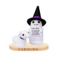 Custom Halloween Emotional Support Crochet Ghost, Spooky Cute Ghost with Personalized Wooden Stand, Spooky Holiday Plush Gift