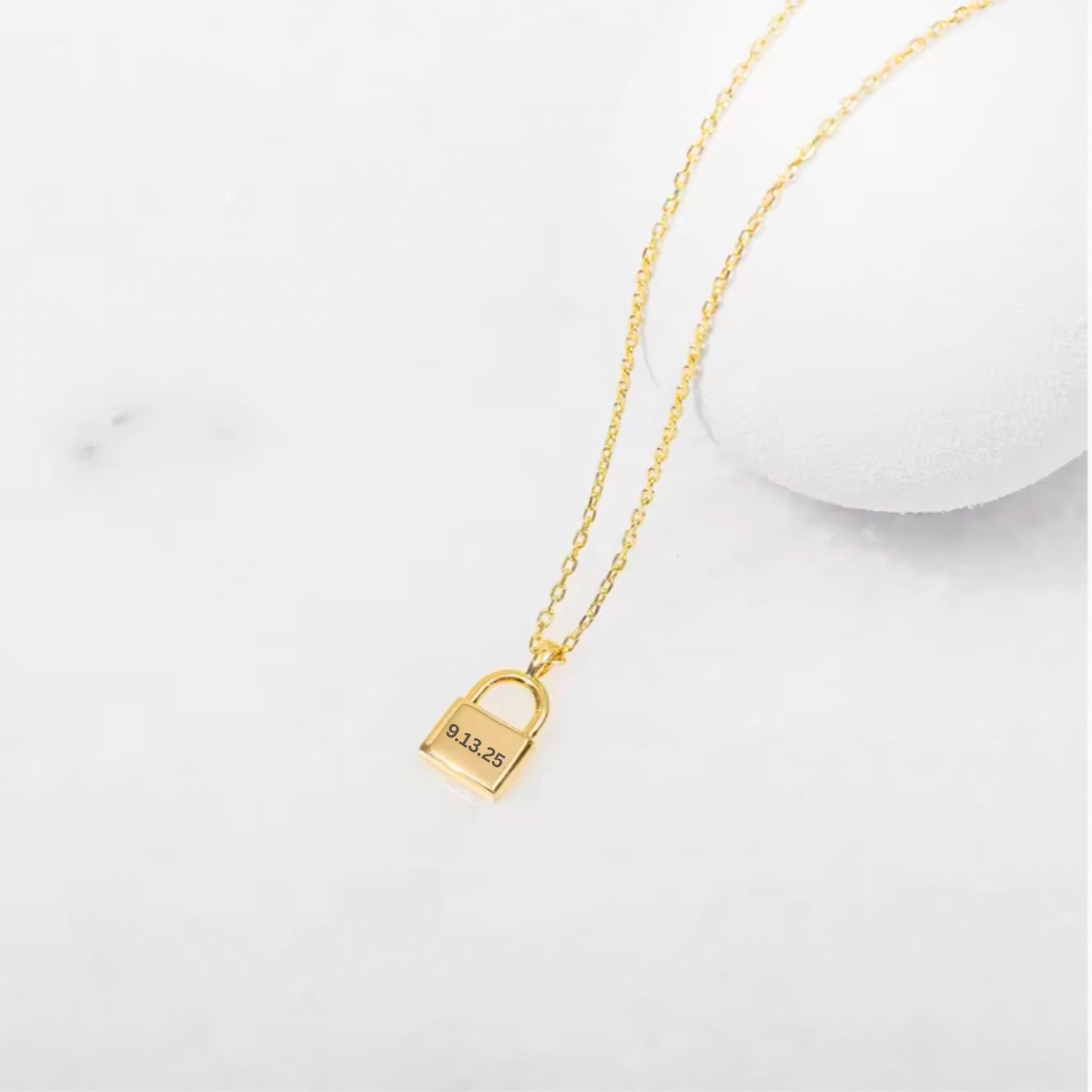Personalized 14K Gold Padlock Necklace with Gift Box, Custom Lock Pendant anniversary gift, Name Initial Necklace for women, Jewelry gift