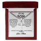 To My Son Necklace gift with box, Cross Cuban Link Necklace with Luxury Box for Son from Mom, Men's Jewelry gift for him