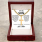 To My Son Necklace gift with box, Cross Cuban Link Necklace with Luxury Box for Son from Mom, Men's Jewelry gift for him