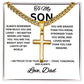To My Son Cross Necklace, Cuban Link Necklace for Son from Dad