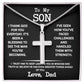 Cross necklace for Son with Luxury Box with LED light, To My Son Neck chain from Dad