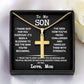 To My Son Necklace with Gift Box, Cross necklace for Son from Mom, Men's Jewelry