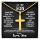 To My Son Necklace with Gift Box, Cross necklace for Son from Mom, Men's Jewelry