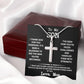 To My Son Necklace with Gift Box, Cross necklace for Son from Mom, Men's Jewelry