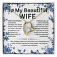 To My Beautiful Wife Necklace with Luxury Box, Jewelry Gift for Wife from Husband, valentines Gift Wife