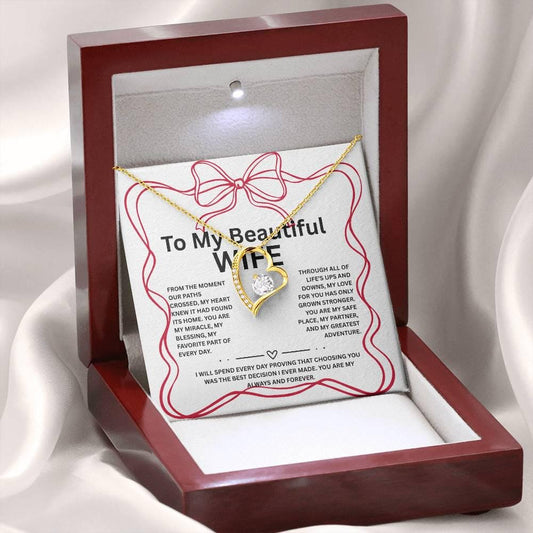 Wife Necklace Gift with luxury box, To My Wife Necklace, Birthday gift for wife, Appreciation jewelry wife, Valentines Gift, Mothers Day