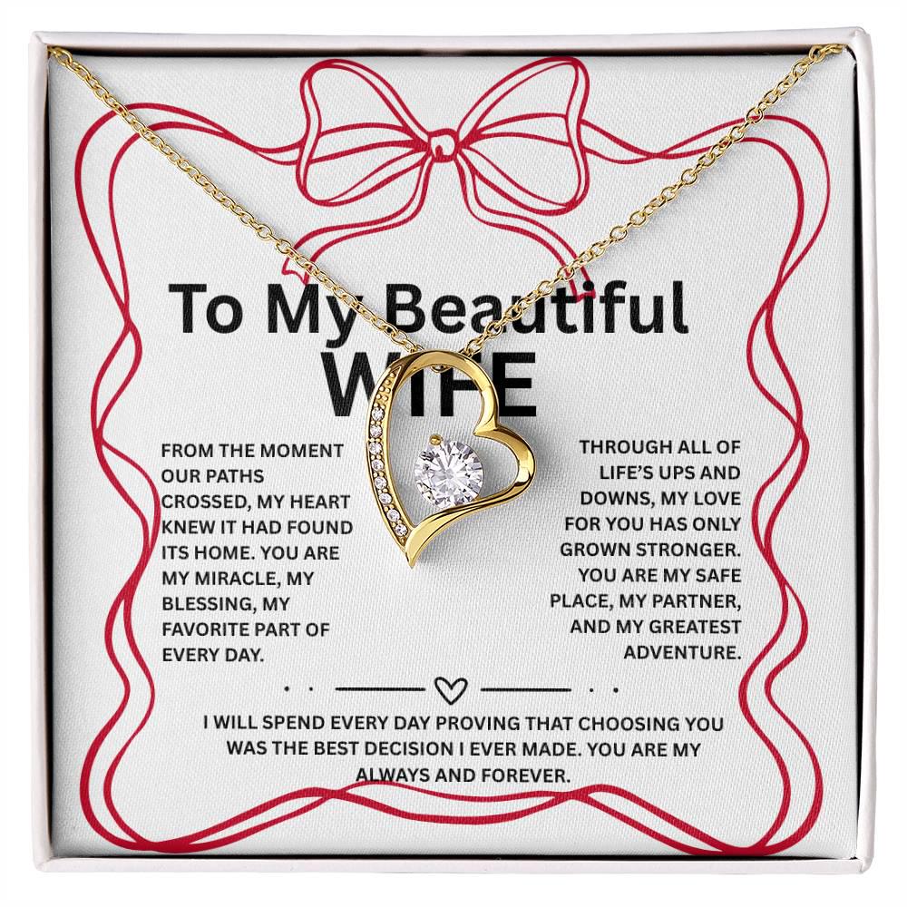 Wife Necklace Gift with luxury box, To My Wife Necklace, Birthday gift for wife, Appreciation jewelry wife, Valentines Gift, Mothers Day